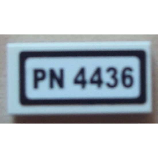 Tile 1 x 2 with 'PN 4436' Pattern (Sticker) - Set 4436