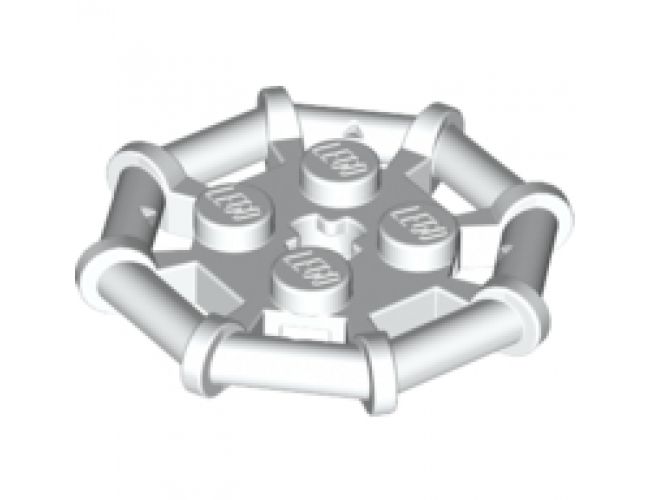 Plate, Modified 2 x 2 with Bar Frame Octagonal, Reinforced, Completely Round Studs