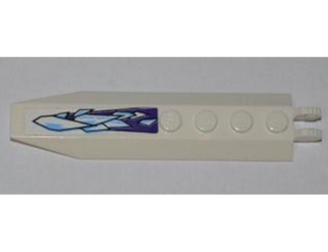 Hinge Plate 1 x 8 with Angled Side Extensions with Medium Blue and White Ice Crystals on Dark Purple Background Pattern (Sticker) - Set 9445