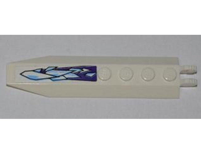 Hinge Plate 1 x 8 with Angled Side Extensions with Medium Blue and White Ice Crystals on Dark Purple Background Pattern (Sticker) - Set 9445