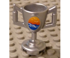 Minifigure, Utensil Trophy Cup with Ocean Waves and Seagulls Pattern (Sticker) - Set 8897
