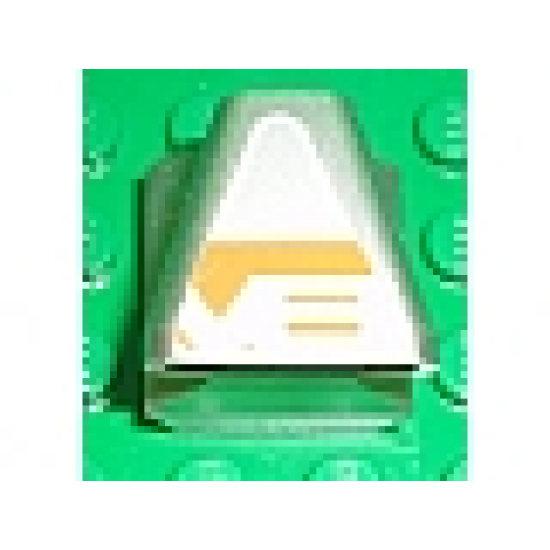 Vehicle Air Scoop Engine Top 2 x 2 with Large 'V8' on Orange and Silver Background Pattern (Sticker) - Set 8661