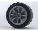 Wheel & Tire Assembly 18mm D. x 14mm Spoked with Black Tire 24 x 14 Shallow Tread (51377 / 30648)