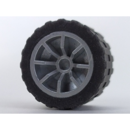Wheel & Tire Assembly 18mm D. x 14mm Spoked with Black Tire 24 x 14 Shallow Tread (51377 / 30648)