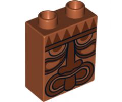 Duplo, Brick 1 x 2 x 2 with Tribal Mask Pattern