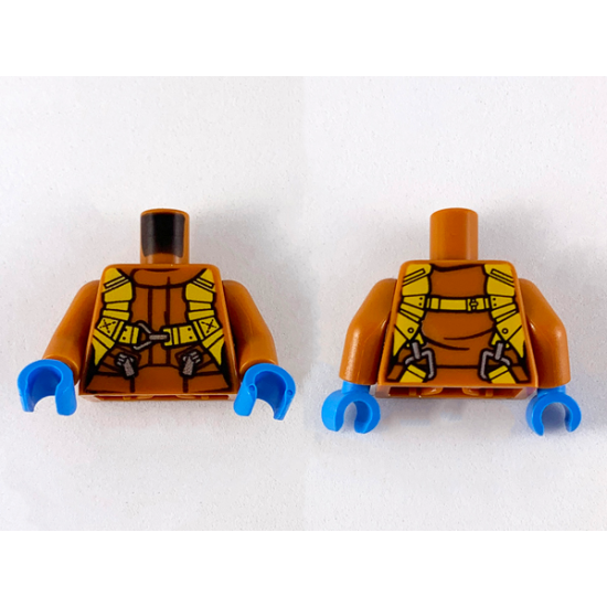 Torso Pilot Suit with Safety Belts Pattern (Parka) / Dark Orange Arms / Dark Azure Hands