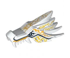 Animal, Body Part Dragon Head (Ninjago) Upper Jaw with Yellow Lightning Spirit Pattern