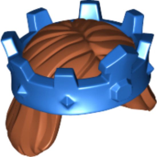 Minifigure, Hair Mid-Length, Straight with Blue Crown Pattern