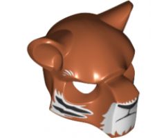 Minifigure, Headgear Mask Feline with Black Nose, Eyebrows and Tiger Stripes Pattern