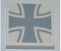 Tile 2 x 2 with Iron Cross Pattern (Sticker) - Set 7198