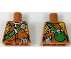 Torso Jacket with Orange Belts, Green Strap and Bottle on Back Pattern