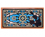 Tile 2 x 4 with Black and Dark Azure Oriental Rug with Black and Red Spatters Pattern (Sticker) - Set 70627