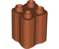 Duplo, Brick 2 x 2 x 2 with Indented Sides (Tree Trunk)