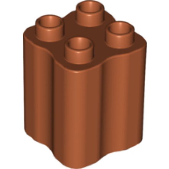 Duplo, Brick 2 x 2 x 2 with Indented Sides (Tree Trunk)