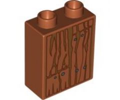 Duplo, Brick 1 x 2 x 2 with Wood Grain Pattern
