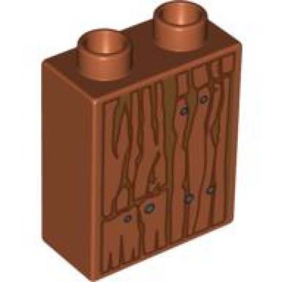 Duplo, Brick 1 x 2 x 2 with Wood Grain Pattern
