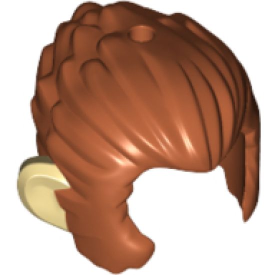 Minifigure, Hair and Sideburns, Swept Back with Tan Ears Pattern