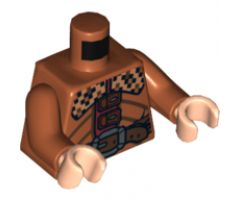 Torso LotR Checkered Collar, Clasps and Belt with Silver Buckle Pattern / Dark Orange Arms / Light Nougat Hands