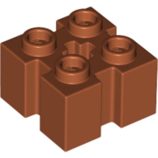 Brick, Modified 2 x 2 with Grooves and Axle Hole