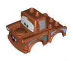 Duplo, Vehicle Car Body 2 Top Studs Truck with Cars Tow Mater Red Tongue Pattern