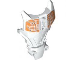 Hero Factory Full Torso Armor with White and Orange Circuitry Pattern