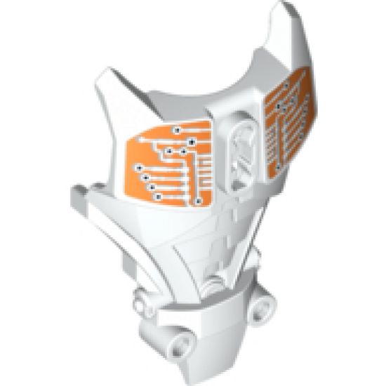Hero Factory Full Torso Armor with White and Orange Circuitry Pattern