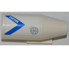 Aircraft Engine Smooth Large, 2 x 2 Thin Top Plate with Blue V-Shaped Stripe, 'CAUTION' and Filler Cap Pattern Model Left (Sticker) - Set 4439