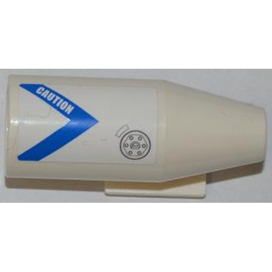 Aircraft Engine Smooth Large, 2 x 2 Thin Top Plate with Blue V-Shaped Stripe, 'CAUTION' and Filler Cap Pattern Model Left (Sticker) - Set 4439