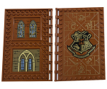 Tile, Modified 10 x 16 with Studs on Edges and Bar Handles with Hogwarts Transfiguration Class and Brick Walls and Stained Glassed Windows Pattern on Inside (Stickers) - Set 76382