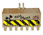 Vehicle Digger Bucket 7 Teeth 3 x 6 with Locking 2 Finger Hinge with 'ROSS DA BOSS', 'CPG' and Nuclear Symbol Pattern (Sticker) - Set 76078