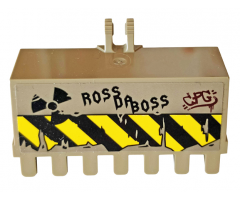 Vehicle Digger Bucket 7 Teeth 3 x 6 with Locking 2 Finger Hinge with 'ROSS DA BOSS', 'CPG' and Nuclear Symbol Pattern (Sticker) - Set 76078