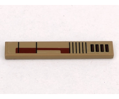 Tile 1 x 6 with Black and Brown SW Vulture Droid Pattern 1 (Sticker) - Set 7660
