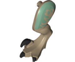 Animal, Body Part Dinosaur Leg Large (Rear) Raptor Left with Pin, Black Claws and Sand Green Markings Pattern