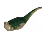 Animal, Body Part Dinosaur Middle Raptor with Dark Green Top and Olive Green Markings Pattern