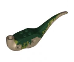 Animal, Body Part Dinosaur Middle Raptor with Dark Green Top and Olive Green Markings Pattern