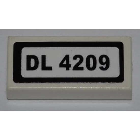 Tile 1 x 2 with 'DL 4209' Pattern (Sticker) - Set 4209