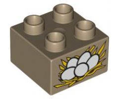 Duplo, Brick 2 x 2 with 5 Eggs in Nest Pattern