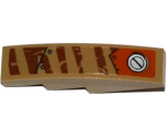 Slope, Curved 4 x 1 with Tiger Stripes, Armor Plates, Rivets and Filler Cap Pattern Model Left Side (Sticker) - Set 70220