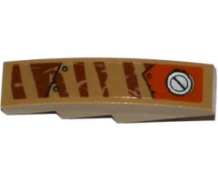 Slope, Curved 4 x 1 with Tiger Stripes, Armor Plates, Rivets and Filler Cap Pattern Model Left Side (Sticker) - Set 70220