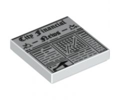Tile 2 x 2 with Newspaper 'City Financial News' Pattern