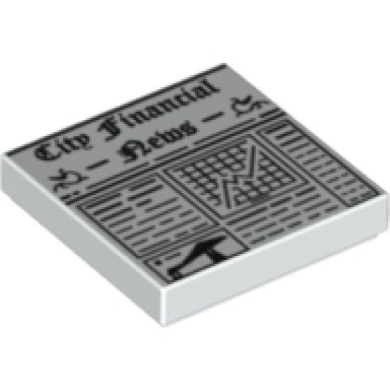 Tile 2 x 2 with Newspaper 'City Financial News' Pattern