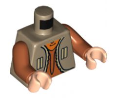 Torso Vest with Vertical Pockets, Dark Orange Undershirt and Bird Logo on Back Pattern (SW Ezra Bridger) / Dark Orange Arms / Light Nougat Hands
