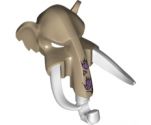 Minifigure, Headgear Mask Mammoth with White Rubber Tusks and Trunk with Medium Lavender Sinew Patches on Trunk Pattern