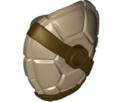 Minifigure, Body Wear Turtle Shell with Stud with Dark Brown Horizontal and Diagonal Belt Pattern