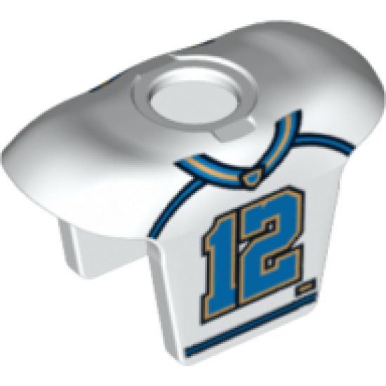 Minifigure, Body Wear Hockey Body Armor with Football Jersey and Number 12 Pattern