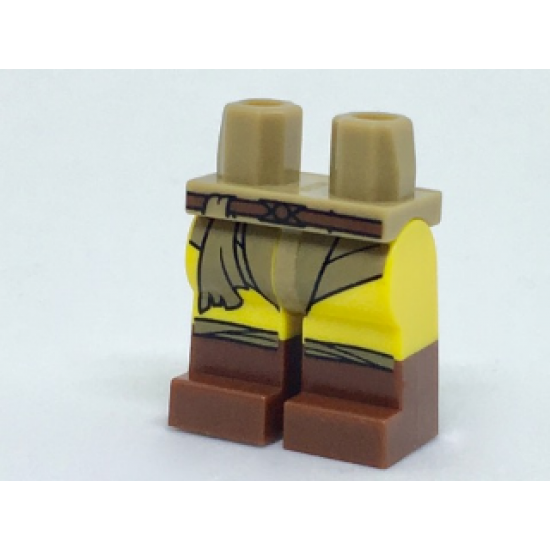Hips and Yellow Legs with Reddish Brown Belt and Boots and Dark Tan Loincloth Pattern
