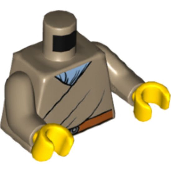 Torso Robe with Dark Orange Belt over Bright Light Blue Shirt Pattern / Dark Tan Arms / Yellow Hands