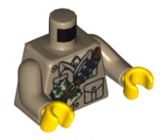 Torso Monster Fighters with Ammunition Belt Pattern / Dark Tan Arms / Yellow Hands