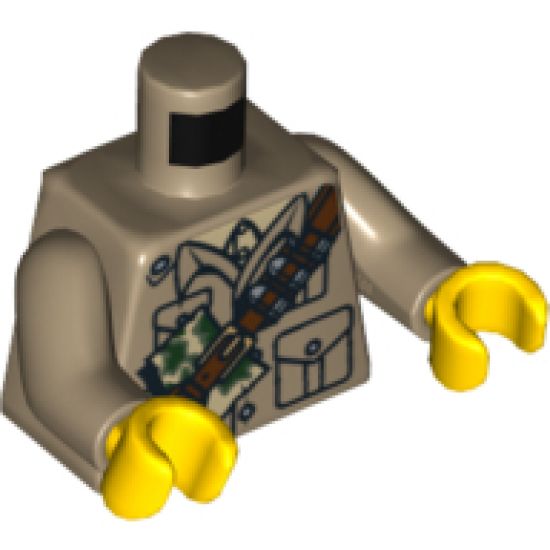 Torso Monster Fighters with Ammunition Belt Pattern / Dark Tan Arms / Yellow Hands