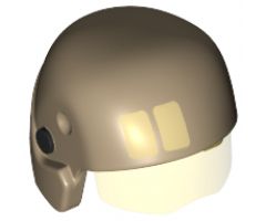 Minifigure, Headgear Helmet SW Resistance Trooper with Trans-Yellow Visor with Tan Rectangles and Black Circles Pattern